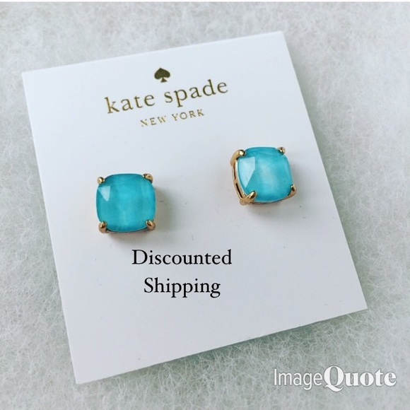 kate spade Jewelry - New Kate Spade Mini Square Turquoise Studs